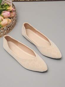 Wide Fit Slip-On Pointed Toe Women's Large Feet Wide Last Flat Shoes Elegant Spring Autumn Summer Daily Wear Commute Leopard Print Ballet Flats - Beige Large Leopard Print - View 6