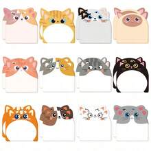 240 Sheets (20 Sheets*12 Books) Cute Cat, Dog And Other Animal Pattern Shaped Sticky Notes, DIY Scrapbook Decoration, Writable Self-Adhesive Reusable Memo Paper; Super Sticky; Office, Home, School, Meeting Memo Sticky Notes - 240 Sheets / 12 Packs - View 5