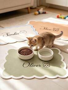 Personalized Pet Feeding Mat; Customizable With Patterns Or Names; Suitable For Dog Or Cat Food Bowls; Can Also Serve As An Indoor Floor Mat; Ideal For Daily Use By Dog Owners And A Perfect Gift For Pet Lovers. - Multicolor - View 7