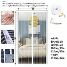 Heavy Duty Magnetic Screen Door, Black Striped Door Curtain, Suitable For Ventilation And Mosquito Prevention, Ideal For Indoor/Outdoor Use, Home Door Mosquito Net, The Best Insect Protection In Summer - A - View 38