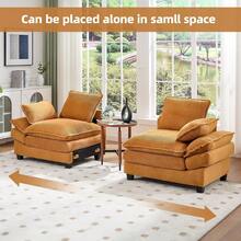 83" Loveseat Couch, Modern 2-Seat Sofa With High-Elastic Sponge, Easy Assembly, Comfy Upholstered 2 Seater Couch For Living Room, Apartment, Bedroom Beige - Yellow - View 3