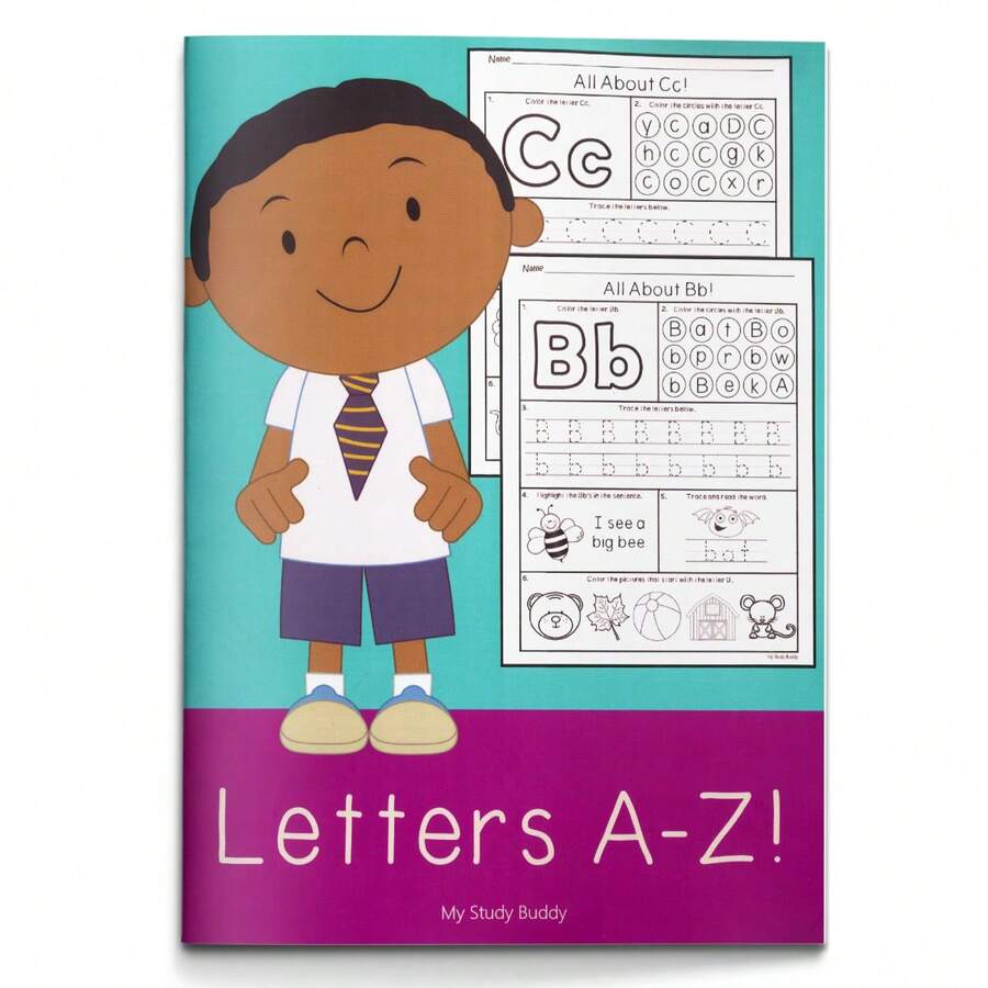 Letter Recognition & 2D/3D Shape Practice Workbook, Color Counting & Shape Identification, Develop Early Math & Literacy Skills Through Fun Activities, High-Quality Learning Tool For Home & School - Wookbook - View 1