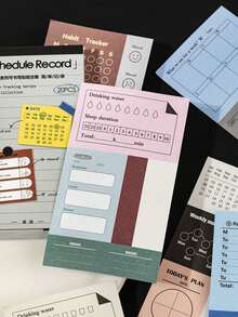 Schedule Tracking Stickers, Writable Daily Planner Stickers, Multi-Color Lined Memo Calendar Labels, Suitable For Daily Schedule Organization, Bullet Journal, DIY Photo Album, Office And Student Stationery Accessories - Reusable Sticker Book - View 4