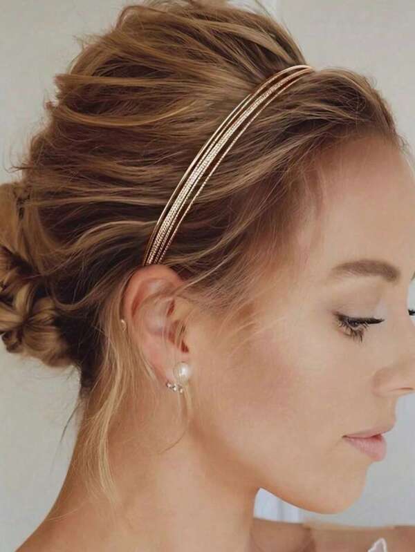 3pcs/2pcs/1pc Simple And Stylish Metal Thin Headband Suitable For Daily Wear