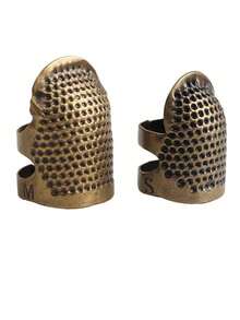 Adjustable Metal Thimble, Vintage Brass Finger Guard Sewing Tool, Anti-Puncture Sewing Accessory, Suitable For Embroidery, Cross Stitch, Knitting Repair And Handmade Projects - Multicolor - View 13