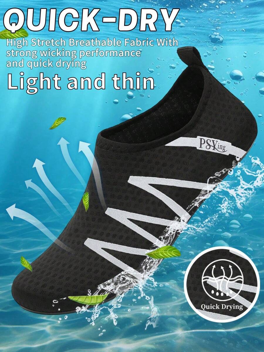 Sepatu Air Pria Terbuat Dari Bahan Yang Lembut Dan Nyaman, Cocok Untuk Dipakai Di Pantai, Tepi Laut, Berselancar Atau Berenang. - Hitam - View 1