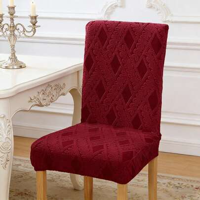 Waterproof Dining Chair Covers, Elastic Covers | Set Of 4 Or 6 Machine-Washable Jacquard Protective Covers, Suitable For Kitchen And Dining Chairs, Protecting Against Pet Hair, Spills, And Stains (Burgundy, Dark Grey, Brown)