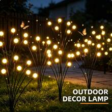 1pc 6LED/8LED/10LED Solar Operated Firefly Stake Light, Outdoor Waterproof Garden Pathway Lights For Yard, Patio, Camping, Holiday, Wedding & Party Decor - Firefly Ground Light - View 3