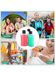 6pcs/1pc Transparent Flip Top Dispenser Bottles, Leak-Proof Squeeze Shampoo & Lotion Containers, Refillable Cosmetic Bottles, Travel Essential - Multicolor - View 7