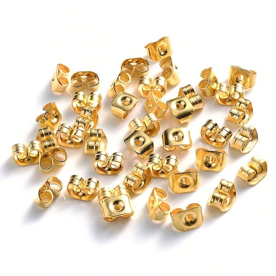 WGRXIRANYKM 10/50/100pcs/Lot Earring Studs Backs Stopper Scrolls Ear Post Butterfly For Jewelry Making DIY Blocked Caps Earring Backs Stoppers Ear - Ear Plug - View 1