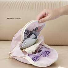1pc [Travel Accessory] Underwear Storage Bag, Panties & Socks Organizer 3-In-1 Travel Essential, Portable Intimate Clothing Bag With Zipper Closure, Portable Design, Suitable For Underwear, Bras, Panties,Travel Essential,Room Décor - Multicolor - View 7