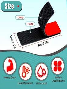 20/40pcs Heavy Duty Black Self-Adhesive Hook And Loop Fastener Tape, 1.2x3.2 Inches/3x8 Cm Industrial Strength Waterproof Heat-Resistant Reusable Adhesive Tape, No-Drill Peel And Stick Strong Fixing Pads, Suitable For RV, Home, Office, Indoor And Outdoor Use - Multiple Styles - View 4