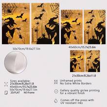 2pcs/Set, Abstract Halloween Theme, Bat, Spider, Ghost Town Poster, Oil Painting, Wall Art, Home Decor, Gift, Unframed - Bat - View 6