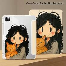 Funda protectora para tableta con soporte y efecto de pintura de niña, gato y otros patrones, compatible con Honor 8/9/10/X8/X8A/X9/X8Pro/X9Pro, MatePad Se 11 pulgadas/MatePad 11 pulgadas/11.5 pulgadas, MatePad Pro, Apple 10ª/11ª generación 2025 (A16), Galaxy Tab A7/A9 y otros modelos populares - Estilo 6 - Ver 6