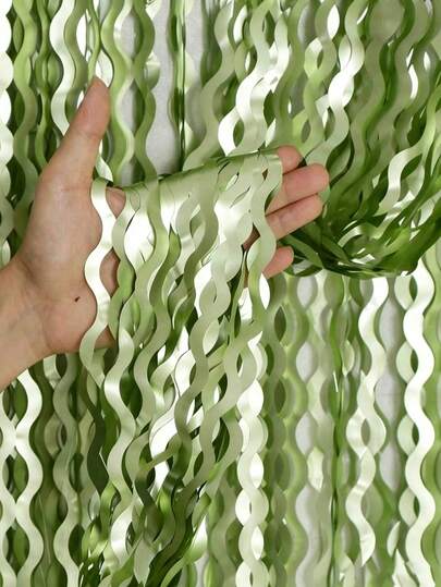2 Packs Sage Green Metallic Tinsel Fringe Curtains - Green Backdrop, Light Green Wavy Metallic Foil Streamer Backdrop, 3.3x6.6ft For Bohemian Wedding, Baby Shower, Birthday Party, Camping Backdrop, Dinosaur Theme Backdrop, Mushroom Party Decorations