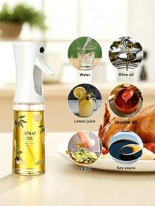 1pc Refillable Plastic Oil Spray Bottle With Custom Pattern, Multi-Function Oil Sprayer Dispenser For Cooking, Suitable For Olive Oil, Soy Sauce, Lemon Juice, Perfect For Air Fryer, BBQ, Salad, Baking Kitchen Gadget - Multicolor - View 12