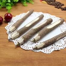 Wooden Shaped Bead Pen Natural Tree Branch Pencil Pen - Multicolor - View 3