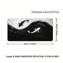 Black White Koi Mouse Pad Gamer XL Extra Large Home Mousepad XXL Office Natural Rubber Carpet PC Table Mat Mouse Mats - View 18