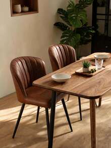 WAHSON OFFICE CHAIRS 2PCS Velvet Kitchen Chair Side Dining Chairs Armless Tub Chair With Metal Legs - Brown - View 3