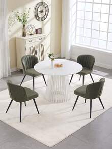 WAHSON OFFICE CHAIRS 2PCS Velvet Kitchen Chair Side Dining Chairs Armless Tub Chair With Metal Legs - Green - View 10