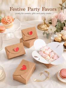 10pcs Heart-Shaped Gift Boxes, Cute Minimalist Style, Candy Perfume Party Favor Packaging, Wedding Birthday Party Celebration Table Decor, Small Gift Set - True Colors - View 6