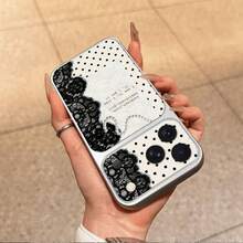 1 buah Casing Ponsel Bahan TPU Motif Retro Manis Keren Renda Mutiara Polka Dot dengan Pola Kalimat Pendek Cocok Untuk iPhone 17 Pro Max/17/16 Pro Max/15/14/13/12/11 Perlindungan Ponsel Full Cover Anti-Jatuh Soft Shell - Perak - View 5