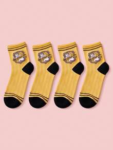 Warner Bros 1/4 Pairs Harry Potter Breathable House Socks, Vintage Collegiate Style With Hogwarts House Pattern, Perfect Gift For Halloween And Christmas - Multicolor - View 26