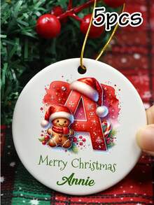 Customized Christmas Decorations With Your Name, Personalized 2026 Home Christmas Decorations, Customizable Letter Christmas Tree Decorations, Christmas Home Decorations, Customized Christmas Gifts, Christmas, Gingerbread Men, Merry Christmas, 2026. - Style B - View 7