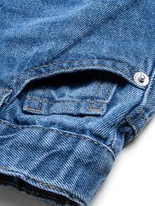 Tween Boy Simple Light Wash Wide Leg Jeans, 8-11 Years, New Sand-Washed Process, Elastic Waistband, Adjustable Fit, No Zipper Design, Semi-Elastic, Loose Fit, Classic Versatile Denim Pants, All-Season Wear - Light Wash - View 6