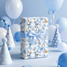 5/10 Sheets Cute Duck Birthday Wrapping Paper, Printed With Cute Duck Wearing Hat, Suitable For Birthday Gifts, Party Decoration, Birthday, Baby Shower - Multicolor - View 6