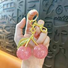 2pcs Large Cherry Crystal Pendant Keychain, Shiny Cherry Pendant Keychain With Clip, Shiny Resin And Metal Accessories, Unisex Keychain, Wallet And Bag Charm, Suitable As Valentine's Day Gift For Her - Upgraded Version - View 9