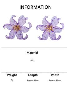 1 Pair/6 Pairs Colorful Flower Earrings Set, Niche Exaggerated Lily Large Flower Ear Accessories, Beach Vacation Vibe - Flower Earrings - View 7