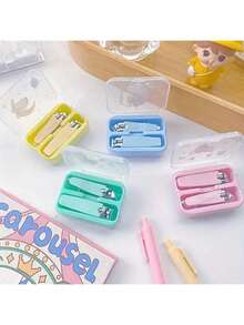 Portable Nail Clippers And Nail Clippers Small Non-Slip Metal Nail Clippers For Girls With Cartoon Storage Box Set, Suitable For Camping And Family Use - Multiple Styles - View 3