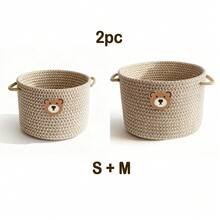 Bohemian Woven Storage Basket With Hand-Braided Design, Versatile Desktop Organizer For Entryway Bathroom Bedroom, Perfect Container For Cosmetics Toiletries Sundries Toys Clothes Accessories, Decorative Home Organization Solution - Multicolor - View 15