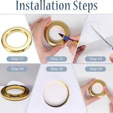 26pcs Coffee Color Quiet Curtain Rings, Standard Size Fits Roman Rods, Rounded Edges Prevent Fabric Damage, Smooth And Quiet Operation, Reusable, Suitable For Home, Apartment And Hotel Curtain Decoration - Multicolor - View 8