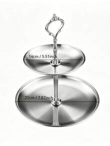 3pcs/4pcs European Style Multi-Tier Cake Stand (2pcs/3pcs Plates + 1pc Accessory), Suitable For Daily Use, Suitable For Snacks And Fruits, Widely Used For Tea Parties And Gathering Decoration, Suitable For Cupcakes, Donuts, Fruits, Kitchen, Christmas Gift - Silver - View 9