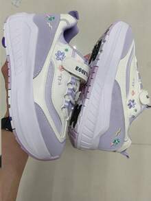 Girls' Roller Skate Shoes, 4-Wheel Skates, Small 4-Wheel Roller Shoes, Skateboard, Girls' Ice Skates, Wearable All Season - Purple - View 10