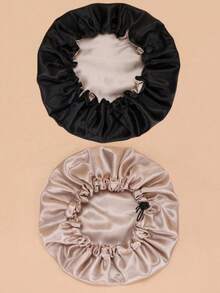 2 Double-Layer Satin Sleep Caps - Multicolor - View 3