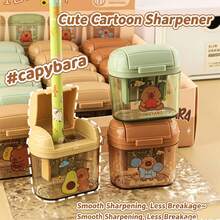 1pc Animal Capybara Portable Pencil Sharpener (Random Color) - Cartoon Dual-Hole Design, No Battery Required, Plastic Material, Suitable For Home And Classroom Use | Fun Design [Durable Student Pencil Sharpener, Various Colors, Compact And Portable] - Multicolor Random - View 3