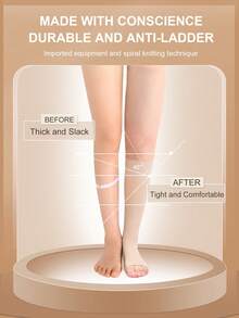 Cofoe 23-32mmHg Knee-High Compression Socks, Suitable For Men, Women, And Pregnant Women - Aprikot - View 2