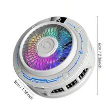 Magnetic Phone Cooler Back Clip 2-In-1 Gaming Cooler Semiconductor Fast Cooling Fan Compatible With IOS And Android Phones - Multicolor - View 7
