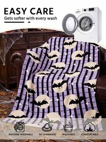 1pc Halloween Flannel Blanket, Single-Sided Print, Soft And Lightweight, Cartoon Pattern, Comfortable And Easy To Care, Multi-Purpose Blanket, Suitable For Bedroom, Sofa, Study And Dorm, Room Decor, Halloween Decor, Ideal Halloween Gift, Perfect Birthday Gift - Multicolor - View 10