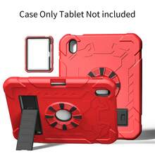 1pc Stock Case Compatible With Ipad 10th Generation 2022(10.9 Inch) (A16) 11 Inch 11th Generation 2025 11(A16 2025), Heavy Duty Silicone PC With Pencil Holder Rugged Protective 10.9" 11'' Cover With Built-In Stand Compatible With Ipad 10th/11th Genertion 10.9 Inch Tablet Case - Red and Black - View 11