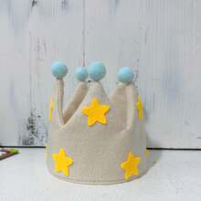 1pc Star Theme Beige Party Birthday Hat, First Birthday Party Decoration Hat, Birthday Headpiece, Crown Hat, Party Photo Prop, Suitable For Various Birthday Celebration Occasions, Party Decoration - Multiple Styles - View 5