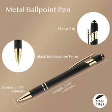 [Customized]Engraved Ballpoint Pen With Touchscreen Tip, Personalized Name 2-In-1 Metal Pen With Exquisite Gift Box, Suitable For Men And Women, Professional Business Stationery Office Supplies, Unique Birthday Christmas Gift, Multiple Styles Available, Great Gift Choice - Multicolor - View 6
