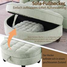 Sofa Cyan 1 Seat Made Of Eucalyptus For Living Room - 青色 1 人座 - 查看 5