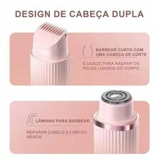 Depilador Eletrico Feminino Recarregável Removedor De Pelos Navalha Dupla Techo pro - Visão 8