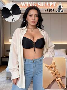 1pc Invisible Front Closure Adhesive Bra, Suitable For Summer, Bridal Gown Push-Up Bra, Backless Dress And More - Multi-color - View 1