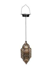 1pc Hanging Outdoor Solar Lantern, Vintage Metal Moroccan Iron Art Lamp With Hook, Suitable For Christmas, Halloween, Park, Patio, Backyard And Porch Atmosphere Decoration - Multicolor - View 13