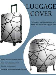 1PC / Flat Print Design / Luggage Cover (Only Luggage Cover, Not Including Luggage Case) / Suitable For 20 To 28 Inch Luggage / Made Of Thickened Fabric / Essential Accessory For Your Travel And Checked Luggage - Multicolor - View 21